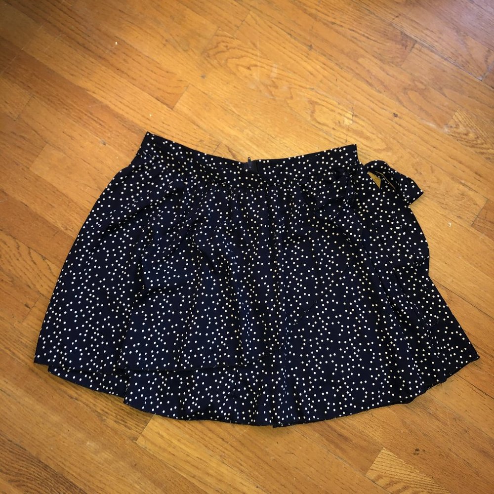 Black and White Poka Dot Ruffle Skirt with Bow